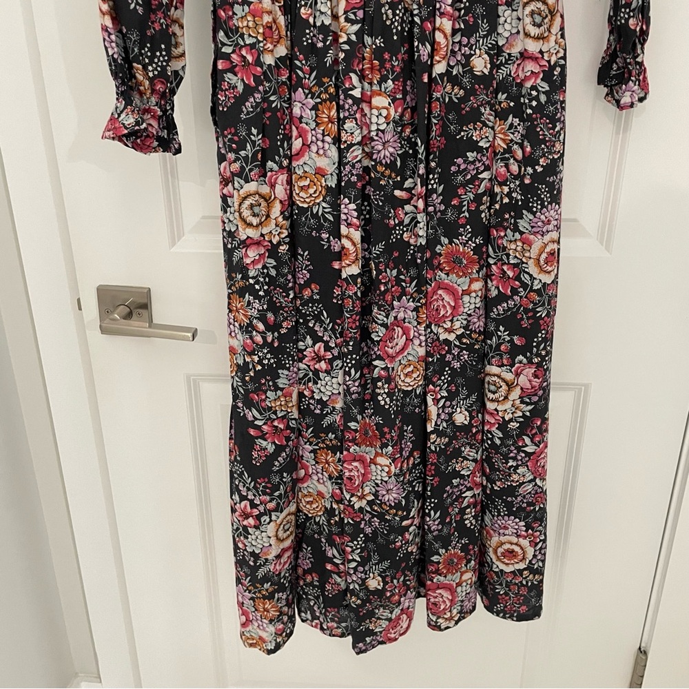 Tuckernuck MILLE Resort & Travel Anya Midi Dress Black Floral. G95 - Picture 11 of 11